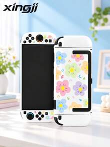 Xingji, 1 ốp bảo vệ máy chơi game họa tiết hoa đơn giản nhiều màu Dopamine, phù hợp cho Switch2 (2025)/Switch OLED/Switch Console, chất liệu TPU mềm, vỏ trong suốt mềm/cứng, không cần tháo máy, chống rơi và chống bụi, quà tặng lý tưởng cho game thủ Switch - Xem 9