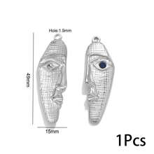 1/5 Pcs Stainless Steel Gold Plated Abstract Face Mask Charm, DIY Jewelry Making Pendant - Pendant - View 11