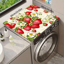 1pc Red Strawberry & White Floral Kitchen Drain Mat Table Mat, Fruit & Plant Print Dining Table Mat Coffee Table Mat, Country Farmhouse Style Desktop Decor Mat, Spring & Summer Kitchen Dining Home Decor - Multicolor - View 9
