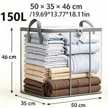 Foldable Storage Box With Handle, Zipper Storage Box, Suitable For Bedding, Clothing, Blankets, Home Bedroom, Dorm Space, Also As Laundry Basket Storage Box, Bedroom Decor, Back To School Storage Box - Multicolor - View 16