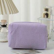 1pc Large Capacity Bubble Texture Pencil Case, Minimalist Pink Student Stationery Storage Bag, Portable Travel Makeup Bag - Single Piece - View 12
