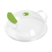 Leeamhome Clear Green PC Microwave Food Cover Dome Splash Guard With Handle Steam Vent For Kitchen Food Heating Storage - Clear, Green - View 6
