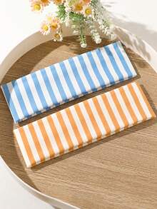 1/3 Pieces Set: Elegant & Cute Striped Wide Headband For Women – Stretchy, Everyday Accessory For Yoga, Face Washing, And Sports - Multicolor - View 2
