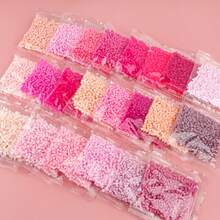 1000pcs+ Pink Series 2.6mm Fuse Beads Refill, Individually Packaged, DIY Pendant Keychain, Jewelry Making Craft Supplies, Graduation Season Back To School, Christmas, Party Birthday Gift, Multi-Color 2.6mm Fuse Beads Bulk Refill Kit - 2.6mm Puzzle Beads - View 7