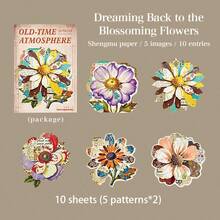 10 Sheets/Bag Sticker Pack Vintage Atmosphere Series Retro Distressed Collage Hard Card Stickers, Scrapbook Supplies Notebook Accessories, For Decorating Cards Photo Frames Computer Phone Case Water Bottle Magazine Stationery Box Luggage, Desktop Decoration Stickers - Sticker - View 15