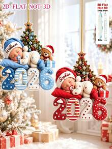Personalized "First Christmas" Ornament -- 2026 Customizable Name Ornament -- Christmas Keepsake -- New Parents Gift -- Holiday Decoration/Hanging Ornament - Multicolor - View 6