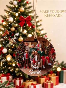 Personalized Photo Christmas Ornament - Customizable Photo Christmas Ornament, Customizable Photo Christmas Ornament, Text Christmas Tree Decoration, Christmas Decoration, Christmas Gift, Pet, Friend, Birthday Gift Customizable - Multicolor - View 2