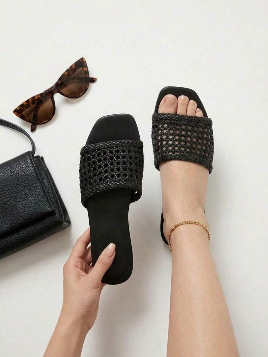 Women Flat Sandals - Black - View 1