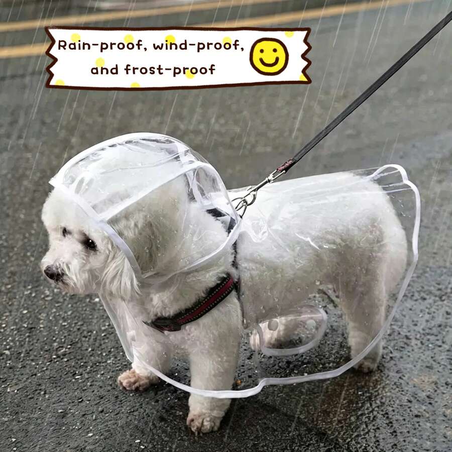 1 buah Jas Hujan Tahan Air untuk Hewan Peliharaan, Jaket Hujan Anjing, Tahan Angin, Tahan Air, Hangat, Efek Anti Air yang Baik, Mudah Dibersihkan, Dapat Digunakan Kembali, Pendamping yang Baik untuk Anjing di Saat Hujan dan Salju - MultiWarna - View 1