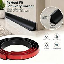 1PC 9.5FT Self Adhesive Corner Trim Strip TPE Flexible Wall Edge Molding, Waterproof Inner Corner Line For Wall Floor Joint, Dustproof Decorative Cove Trim, Easy Clean PVC Style Trim For Kitchen Bathroom Living Room Home Decoration - Multicolor - View 7