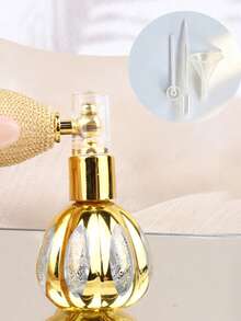 Retro Gold Glass Perfume Spray Bottle, With Air Bulb, Refillable Empty Atomization Bottle, Portable Travel Perfume Storage Container, Women Retro Decoration Perfume Spray, Exquisite Style Perfume Bottle Gift - Multicolor - View 8