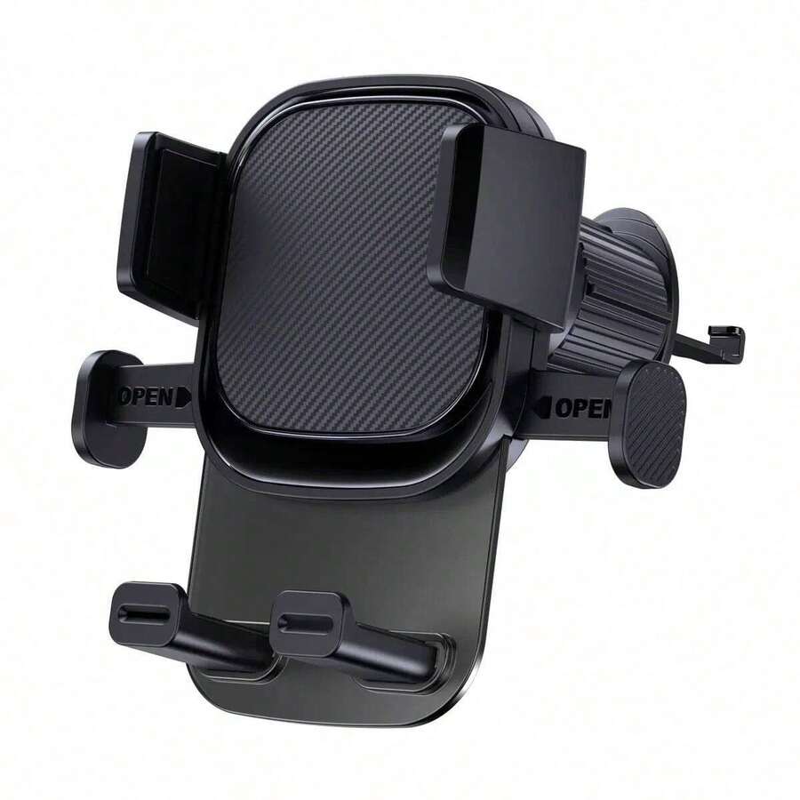 1pc Car Phone Holder, Universal Air Vent Navigation Mount, Compatible With Phones, Supports 360 Degree Rotation, Stable Anti-Shake, Suitable For Most Car Models - Black - View 1