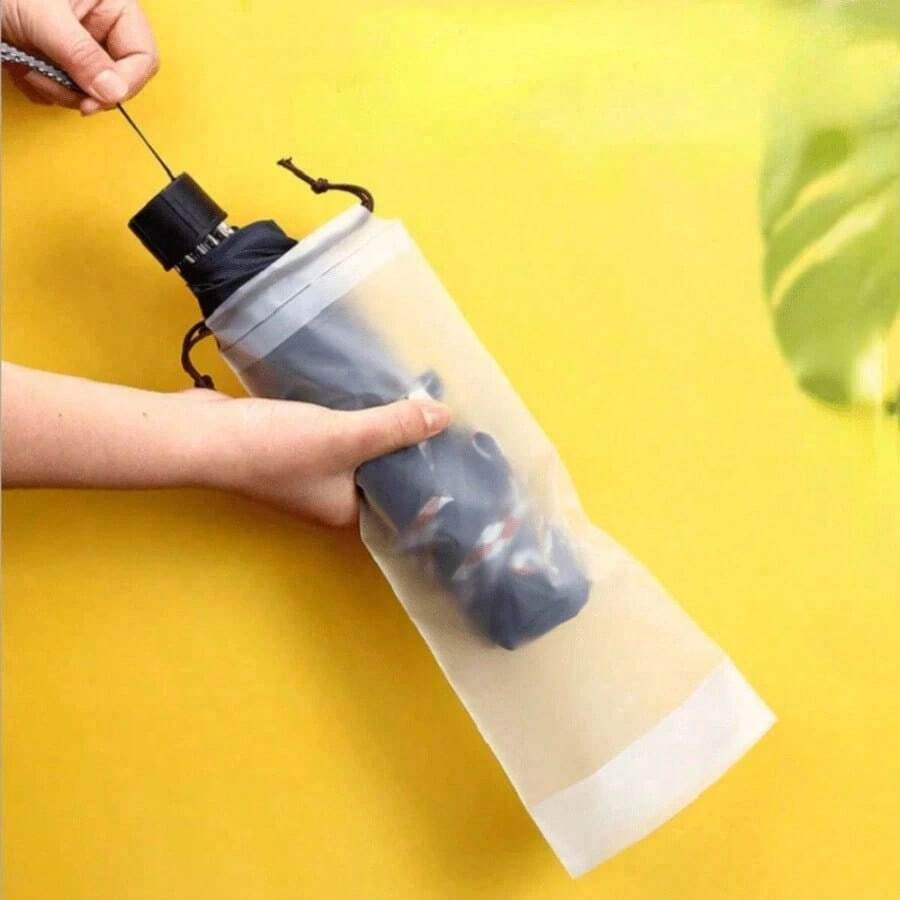 10/5/1pc Matte Semi-Transparent Umbrella Drawstring Storage Bag, PE Plastic Waterproof, Prevents Wet Umbrella From Soaking Bags, Commute Portable Drawstring Closure, Daily Storage Bag, Travel Essential, Car Accessory, Umbrella Bag And Storage Rack, University