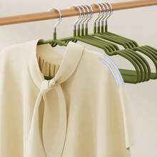 10/20/30/40pcs New Curved Resin Hangers Green, Shoulder Arc Design Prevents Wrinkles, Wide Design, No Mark Hanging, Corner Hook Design, Easy Hanging For Strappy Lingerie, Multi-Purpose, Storage Made Easy, Thick Material For Heavy Clothes, Anti-Slip Texture, Prevents Slipping - Green - View 5