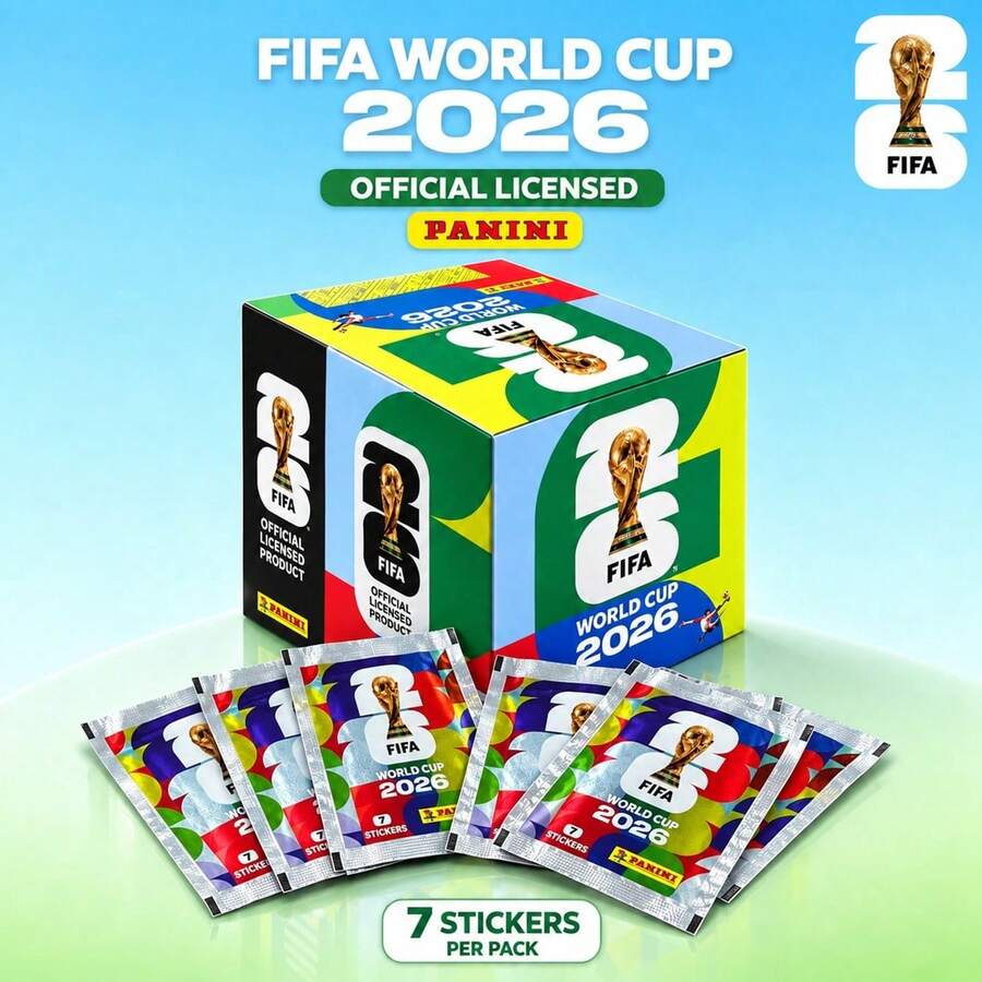 FIFA World Cup 2026 Panini Collectible Soccer Sticker Packs, 7 Stickers Per Pack, Football Sticker Collection For Soccer Fans, Collectors & Sticker Trading
