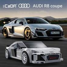 CaDA Audi R8 Coupe Silver Sports Car - 199pcs Building Block Model Set C55027W Desktop Decor Collectible Gift For Friends - White - View 1
