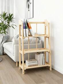 Natural Solid Wood Small Freestanding Bookshelf, 3‑Tier Open Slatted Storage Rack, Space‑Saving Display Organizer For Living Room Bedroom Sofa Corner Dorm Home Office, For Book Lovers Students To Store Books Magazines Small Decor - Multiple Specifications - View 2
