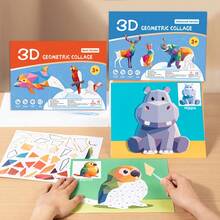 1 buah Stiker Puzzle - Kolase Geometris 3D Anak-Anak Buatan Tangan DIY Stiker Puzzle Intelektual, Mainan Edukasi Pendidikan Dini, Buku Aktivitas Edukasi, Cocok Untuk Dewasa, Mengembangkan Kreativitas dan Keterampilan Motorik, Termasuk Hewan, Bentuk, Warna - Hadiah Ulang Tahun, Natal, Halloween - MultiWarna - View 2