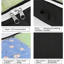 Under-Bed Storage Bag With Clear Window, 15cm Slim Quilt Organizer, Dustproof Zippered Bedding Bag With Handles - View 7