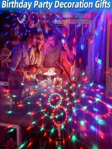 USB Powered LED Disco Ball Light - Desktop Flashing Light, Suitable For Party Decoration, Graduation, Birthday, Wedding, Summer Events And Bar Events - Made Of ABS Material, Plastic Lampshade, Built-In Electronic Components, No Battery Required - Multicolor - View 7