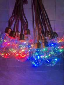 1 Set 5m/10 LED Or 8m/20 LED Waterproof Solar Powered Papaya String Lights, Warm White, 8 Lighting Modes, Suitable For Outdoor, Party, Camping, Home, Road And Railing Decoration - Papaya Lamp - View 5