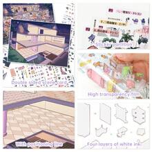 New Large Upgraded 3D Scene Stickers, Miniature House Landscape Stickers, Adult Planner Stickers, DIY Craft Stickers, Suitable For Halloween, Easter, Christmas - Multicolor - View 5