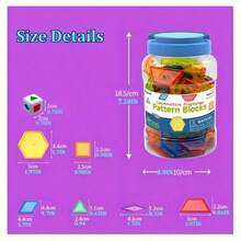 140pcs Translucent Pattern Blocks, Educational Light Table Manipulatives And Accessories, Fun And Engaging Geometric Shapes, Christmas And Halloween Gifts, Random Accessory Colors - Multicolor - View 2
