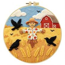 20x20cm/7.9x7.9 Inch DIY Needle Felting Starter Kit,Wool Felt,Autumn Animal Theme Includes Instruction Manual,Embroidery Frame,Stamping Needle,Foam Padding,Wool And Felt,Handicraft Embroidery For Home Decoration,Suitable Gift For Special Occasions - Autumn Animal Theme - View 13