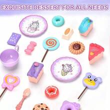 Unicorn Kids Tea Party Set, Princess Afternoon Tea Pretend Play Toy, Portable Storage Box For Girls - Multicolor - View 8