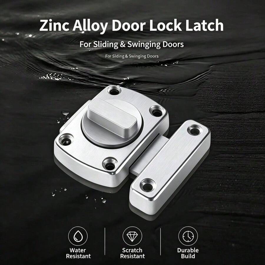 Zinc Alloy Door Latch, 1/2/4pcs Rotating Door Bolt, Suitable For Sliding Doors And Swing Doors, Waterproof Security Latch, Suitable For Bedroom, Bathroom, Cabinet And Home Use - Multi-color - View 1