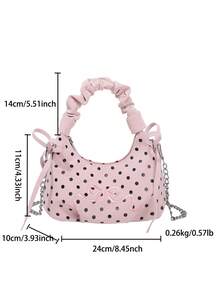 This Polka-Dot Bow Tote Bag Is Perfect For Everyday Outings. It Can Easily Hold Your Daily Essentials And Also Makes A Great Gift For A Friend. - Multicolor - View 9