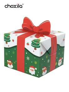 choxila 10/50pcs Christmas Gift Boxes With Bow Decoration, Santa Claus & Christmas Tree Print Candy Boxes, Christmas Party Favor Snack Boxes - Christmas Gift Box - View 8