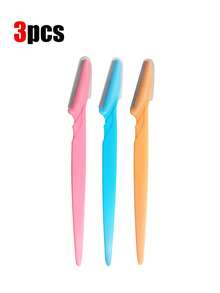 70pcs Facial Hair Removal Razor, Eyebrow Trimmer, Manual Shaver, Multi-Functional Eyebrow Scissors And Facial Razor, Suitable For Men And Women, Exfoliating Hair Removal Tool, Body Hair Trimmer And Facial & With Long Handle, Precision Protective Cover Eyebrow Trimming Tool, Suitable For Travel Shaver. 30/24/12/6/3/1pc - Multicolor - View 8