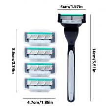 jifuli Razor Woman For Man, 4-Layer Stainless Steel Razor Blade, Replacement Manual Razor Heads, Easy To Clean, Girls' Summer Bikini Hair Removal Scraper. - Multicolor - View 5