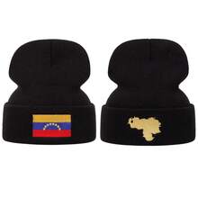 1pc National Flag Color Block Embroidered Brimless Knit Beanie, Casual Versatile Autumn/Winter Outdoor Sports Skiing Cold Weather Hat - Multicolor - View 1