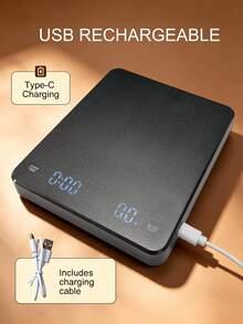 SEAGO LED Smart Pour-Over Coffee Electronic Scale, TYPE-C Fast Charging. Dual Display For Timer And Weight, Four-Corner Anti-Slip Pads, Stable And Non-Slip. 3kg Capacity, 0.1g Precision, Suitable For Pour-Over Coffee, Kitchen Baking, Ingredient Weighing, Multi-Function Food Kitchen Scale - Multicolor - View 7
