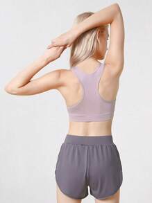 CAMEL CROWN Women's 5-Piece Yoga & Pilates Set, Breathable Workout Outfit For Fitness, Training, Running & Layering - Duruo Purple/Smoky Purple - View 4