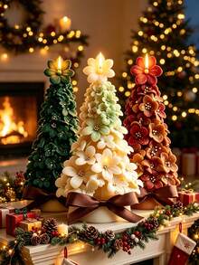 3D Rose Christmas Tree Silicone Mold Set, Flexible Epoxy Resin Casting Mold, Suitable For Aromatherapy Candles, Plaster Statues, Clay Crafts, Christmas Winter Desktop Decor, Holiday Handmade Gift Materials - A - View 6