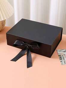 Foldable Thickened Cardboard Gift Box, Suitable For Gift Packaging, Rectangular, Magnetic Lid, With Ribbon, Can Be Used As A Best Man Proposal Box, Wedding, Christmas, Halloween, Birthday Gift Packaging, School Supplies, Back-To-School Supplies, Etc. - A - View 10