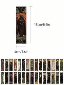 30pcs Retro Wizard Bookmark Cartoon Reading Pages, Book Label Decorations, Creative Gifts For Students, DIY Page Label Bookmarks, Back To School Decor - Retro Wizard Bookmark - View 2