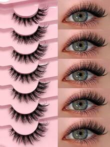 7 Pasang Bulu Mata Palsu Transparan Asiteo Natural Curly Cat Eye, Cocok untuk Pemakaian Sehari-hari, Ramah untuk Pemula, Bulu Mata Strip, Bulu Mata, Bulu Mata Palsu - Cat eye Lashes - View 8