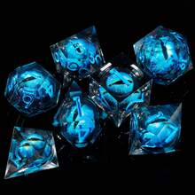 7pcs Rotating Resin Eyeball Dice, Suitable For Role-Playing Games, MTG Tabletop Games, Role-Playing Dice Games, Christmas, Halloween, Thanksgiving, Birthday Party Offer - Multicolor - View 2