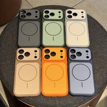 Casing Magnetik Warna Cerah Mewah Kompatibel Dengan iPhone 18 Pro Max 18 Pro, Dengan Pengisian Daya Nirkabel Magnetik dan Pelindung Layar, Casing Ponsel Kompatibel Dengan iPhone 16 Pro Max 17 Pro Max 16 Plus 17 12 11 15 14 13 - Emas Gurun - View 6
