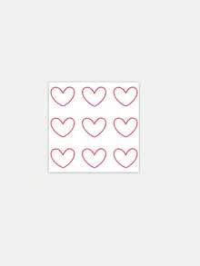 1pc Temporary Tattoo, Red Outline Hollow Heart Pattern, Realistic Fake Tattoo Design, For Daily, Bachelorette Party Favors, Music Festival, Game, Graduation Gift, Lasts 3-5 Days - Red - View 3