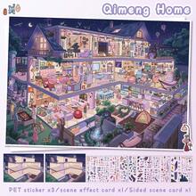 New Large Upgraded 3D Scene Stickers, Miniature House Landscape Stickers, Adult Planner Stickers, DIY Craft Stickers, Suitable For Halloween, Easter, Christmas - Multicolor - View 8