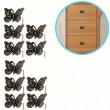5pcs/Set Retro Butterfly Drawer Knobs, Zinc Alloy Material, Decorative Knobs For Dresser, Cabinet And Jewelry Box, Include Installation Hardware Drawer Pull And Handle, Furniture Butterfly Knobs For Drawers - Bronze - View 13