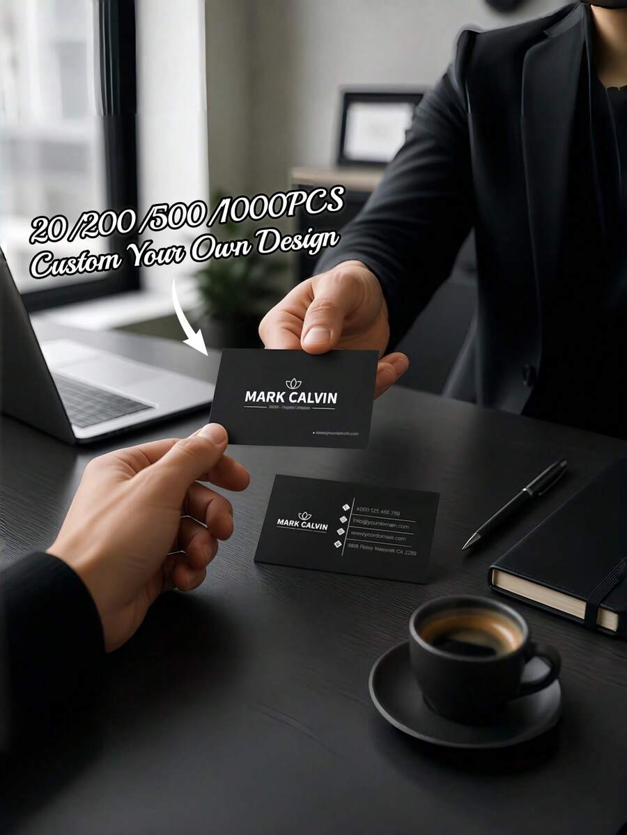 20/200/500/1000pcs Customized Business Cards, Personalized Full Color Logo/Photo/Design Card Printing, Suitable For Small Business, Office, Corporate Marketing Identity Cards, Exhibition Company Promotional Materials, Christmas, Birthday, Special Occasions - Multicolor - View 1