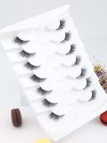7 Pairs Half-Eye Dense Curly Eyelashes, Invisible Stem, Natural Fluffy Faux Mink Fur, Lightweight Comfortable, One-Piece Design, Beginner-Friendly False Eyelashes - View 6