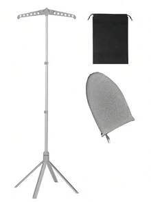 Multifunctional Steamer And Ironing Rack Set, Includes Handheld Ironing Board With Independent Support Stand, Multi-Hole Windproof Hangers, Portable Ironing Board And 6 Travel Hangers, With Foldable Steamer - B - View 13