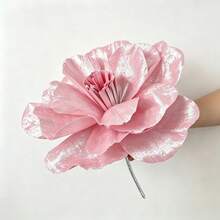 1pc Large Artificial Velvet Peony Flower, Home Decor, Wedding Display, Photography Studio Use, Burgundy Artificial Rose Flower - Multicolor - View 35
